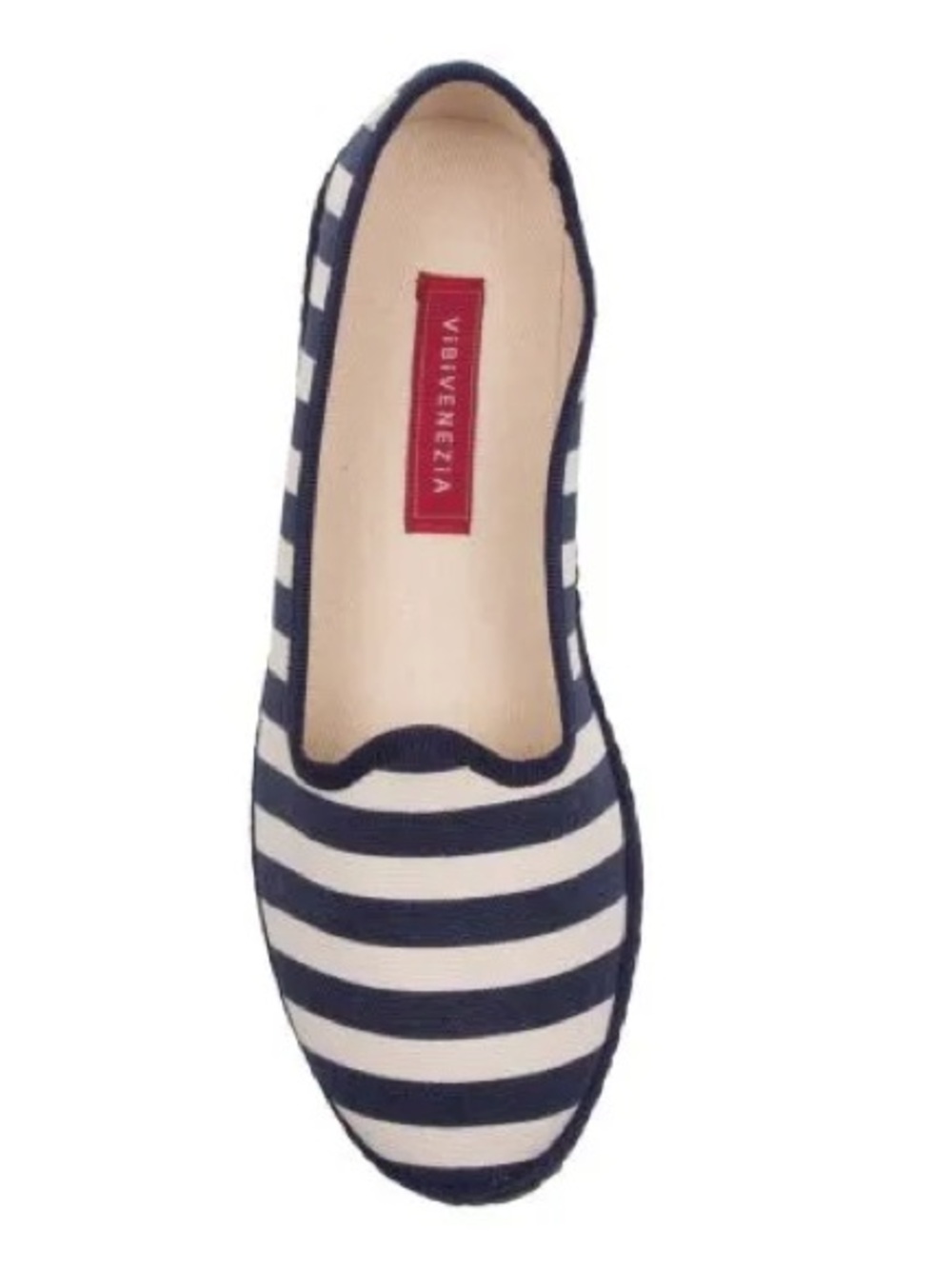 ViBi VENEZiA Navy Stripes Gondola Gialla Flats Size 39